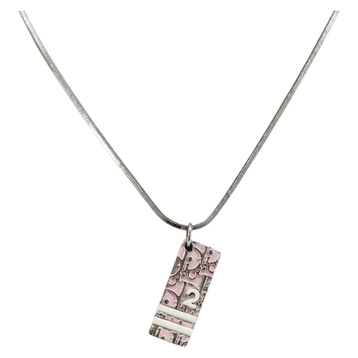 Christian Dior Trotter Pendant Necklace Metal Silver Metal Jewelry ()