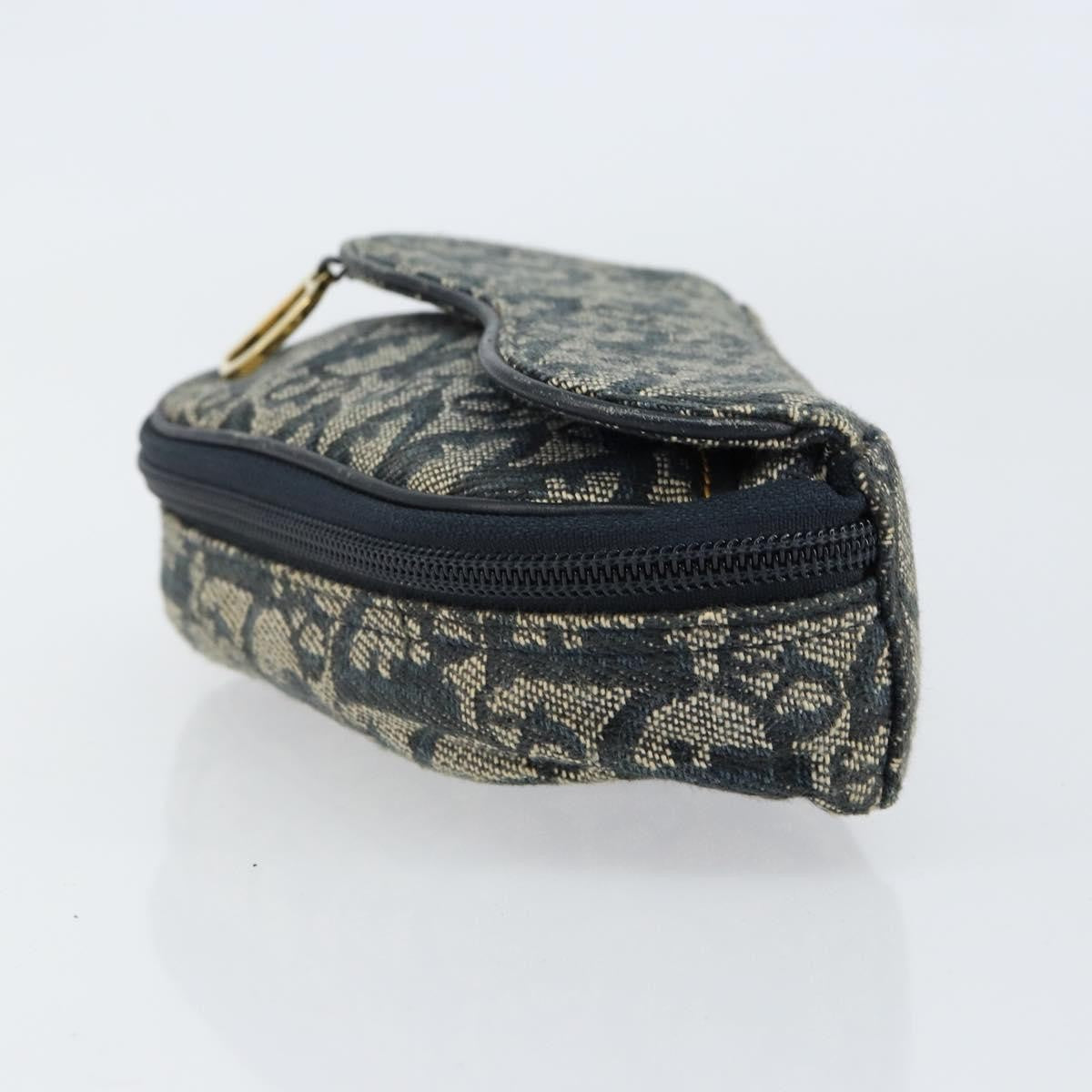 Christian Dior Vintage Saddle Coin Purse Diorissimo Canvas Blue Canvas Clutche & Pouche Bag ()