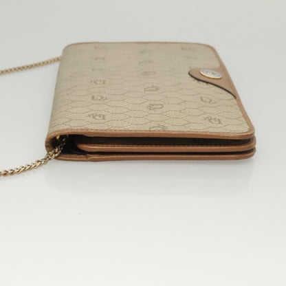 Christian Dior Vintage Honeycomb Chain Canvas Beige Canvas Bag ()