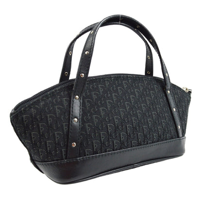 Christian Dior Vintage Trotter Handbag Canvas Black Canvas Handbag ()