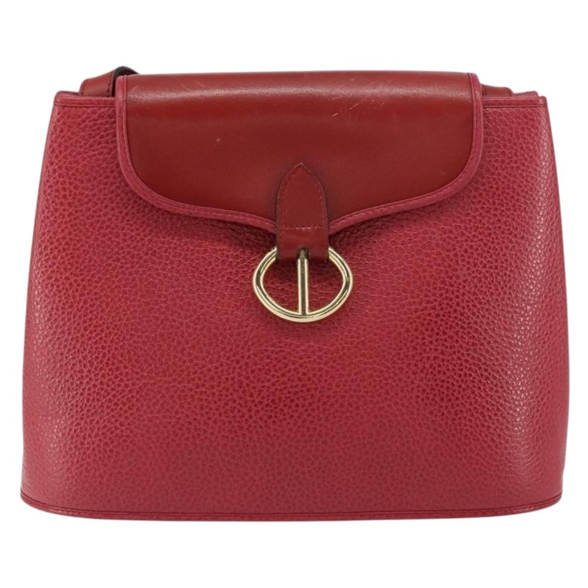 Christian Dior Vintage Shoulder Bag Leather Red Leather Shoulder Bag Bag ()