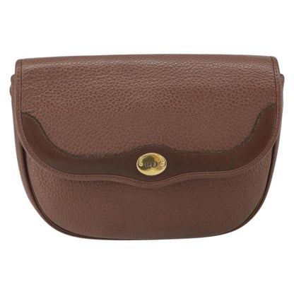 Christian Dior Vintage Cd Flap Shoulder Bag Leather Brown Leather Shoulder Bag Bag ()