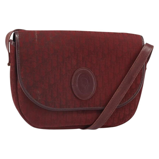 Christian Dior Vintage Trotter Flap Shoulder Bag Canvas Red Canvas Shoulder Bag Bag ()