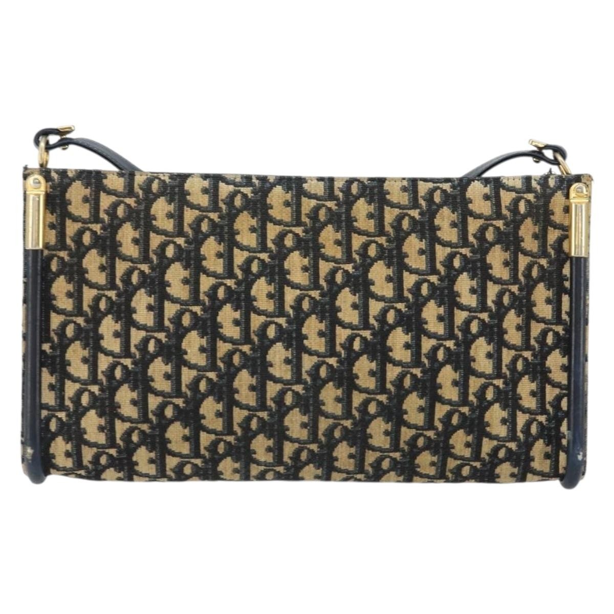 Christian Dior Vintage Trotter Shoulder Bag Canvas Navy Canvas Shoulder Bag Bag ()