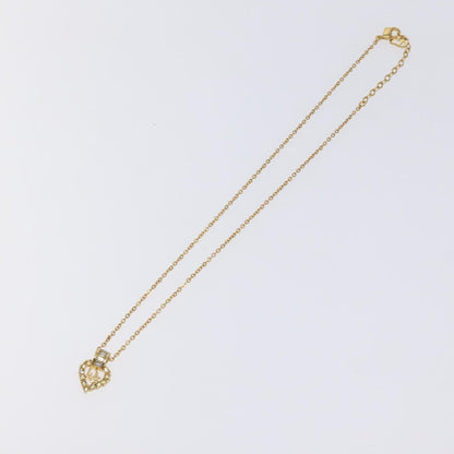 Christian Dior Logo Heart Pendant Necklace Metal Gold Metal Jewelry ()
