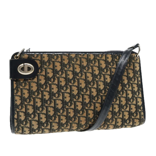 Christian Dior Vintage Trotter Shoulder Bag Canvas Navy Canvas Bag ()