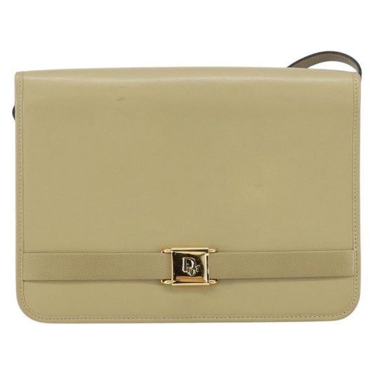 Christian Dior Vintage Shoulder Bag Leather Beige Leather Shoulder Bag Bag ()