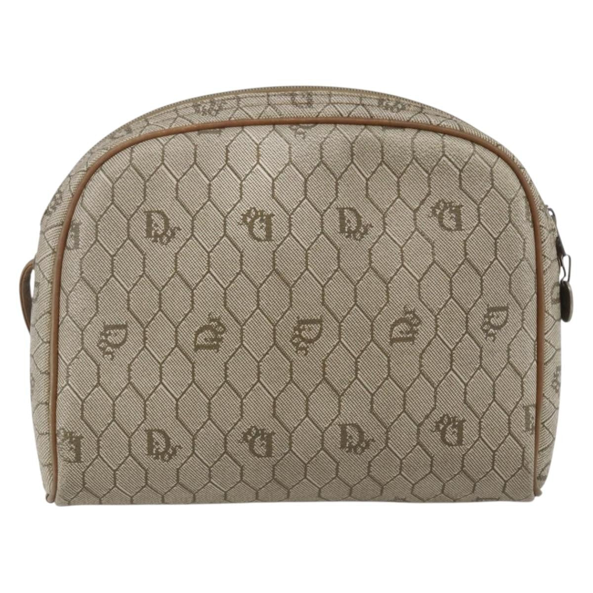 Christian Dior Vintage Honeycomb Shoulder Bag Canvas And Leather Beige Canvas Shoulder Bag Bag ()