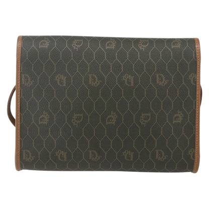 Christian Dior Vintage Honeycomb Flap Crossbody Bag Coated Canvas Khaki Canvas Shoulder Bag Bag ()
