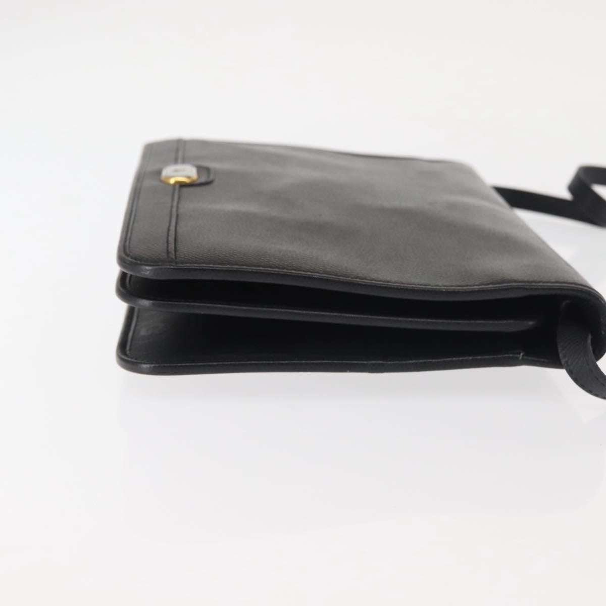 Christian Dior Vintage Full Flap Bag Leather Black Leather Shoulder Bag Bag ()