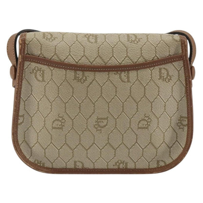 Christian Dior Vintage Honeycomb Flap Crossbody Bag Coated Canvas Beige Canvas Shoulder Bag Bag ()