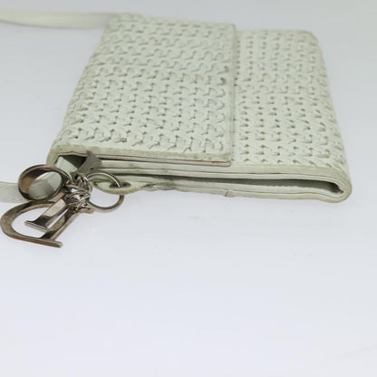 Christian Dior Vintage Flap Crossbody Bag Leather White Leather Clutche & Pouche Bag ()
