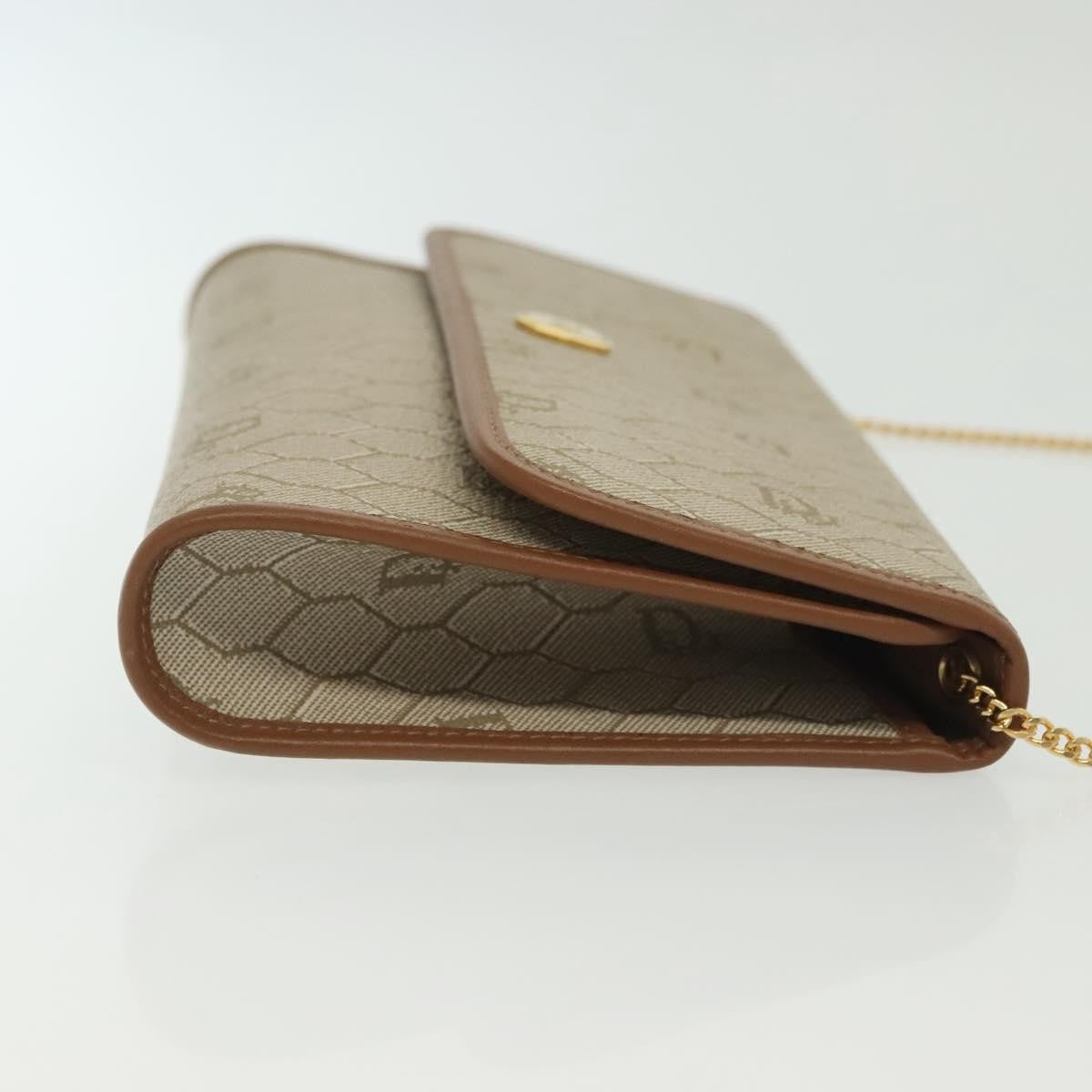 Christian Dior Vintage Honeycomb Chain Canvas Beige Canvas Bag ()