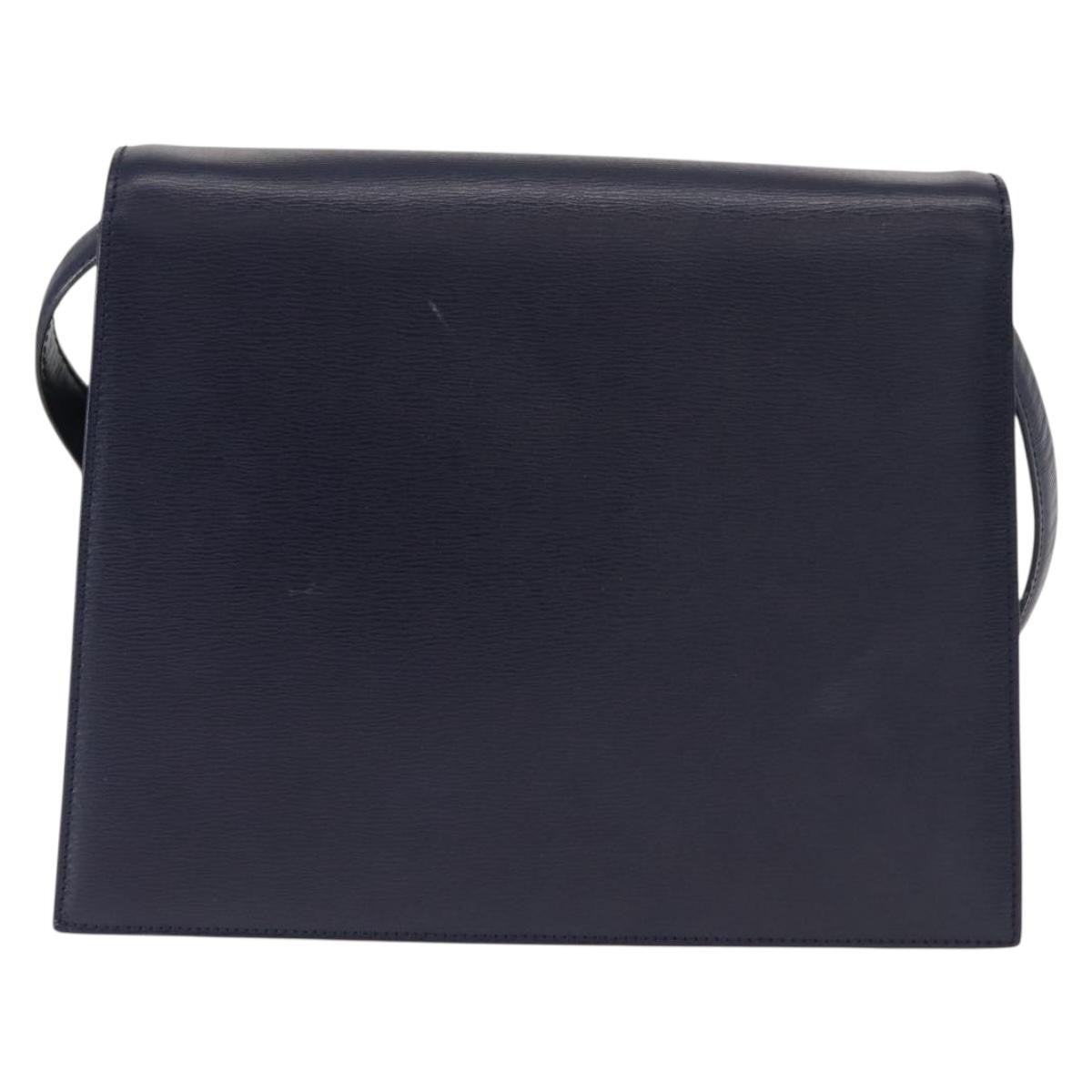 Christian Dior Vintage Cd Flap Shoulder Bag Leather Navy Leather Shoulder Bag Bag ()