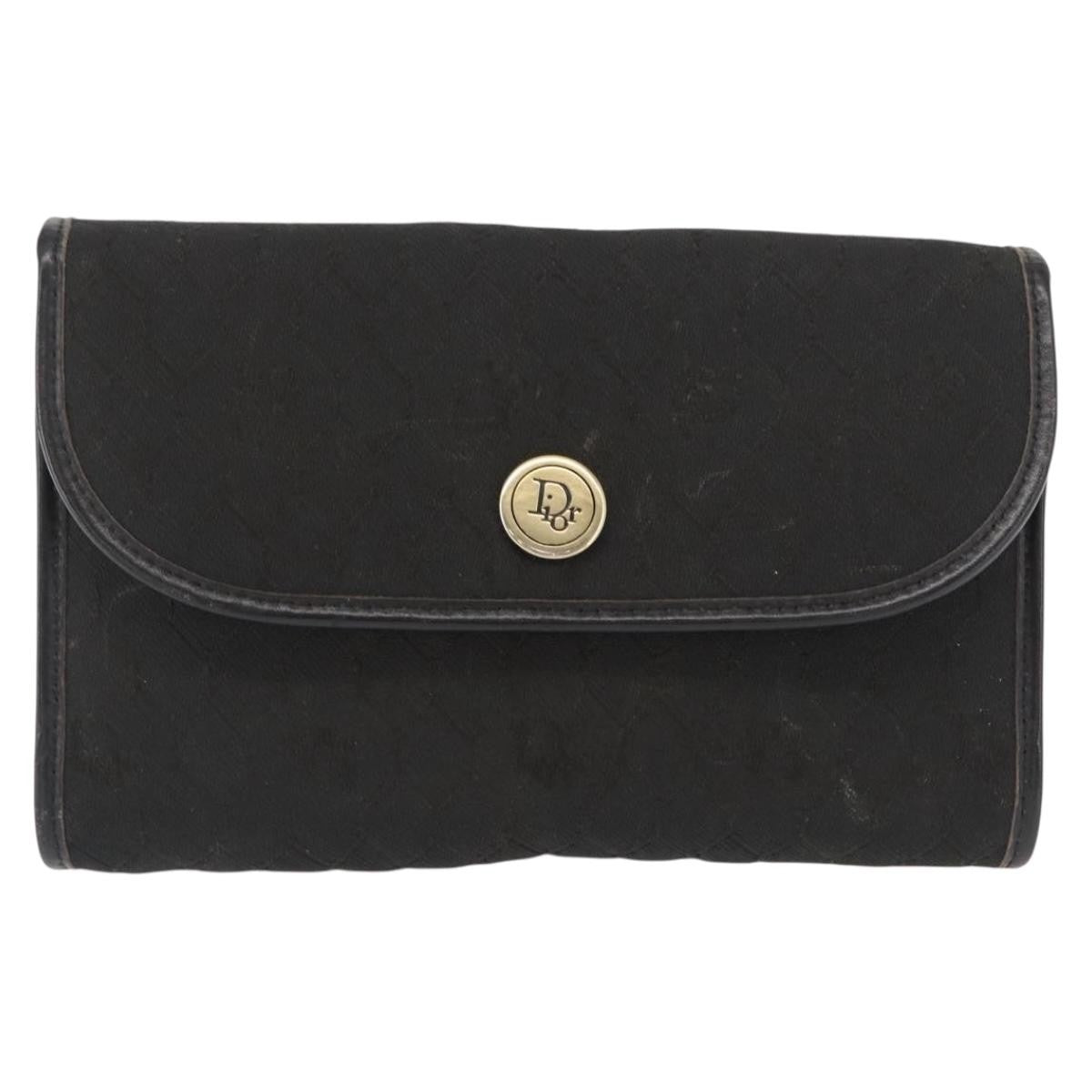 Christian Dior Vintage Honeycomb Chain Canvas Black Canvas Shoulder Bag Bag ()