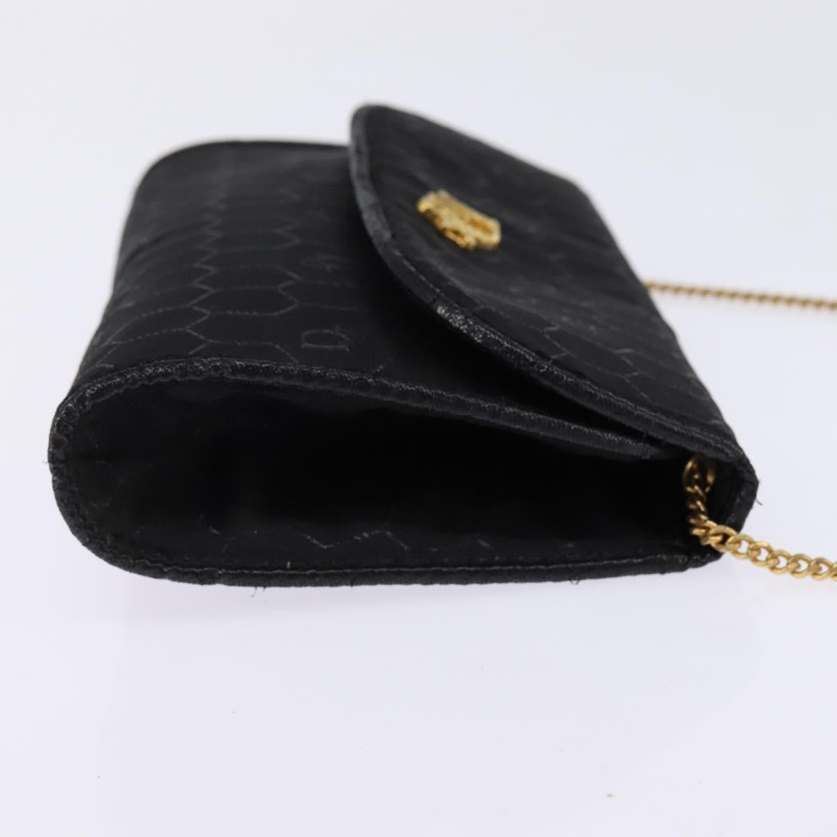 Christian Dior Vintage Honeycomb Flap Crossbody Bag Coated Canvas Black Canvas Clutche & Pouche Bag ()