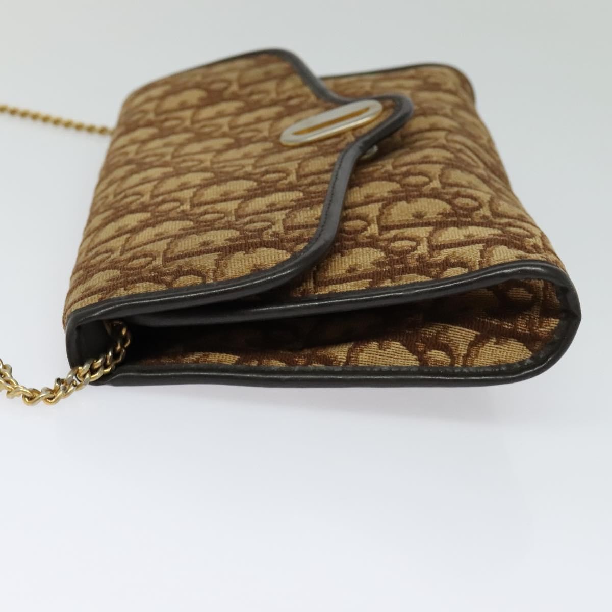 Christian Dior Vintage Trotter Flap Shoulder Bag Canvas Brown Canvas Bag ()