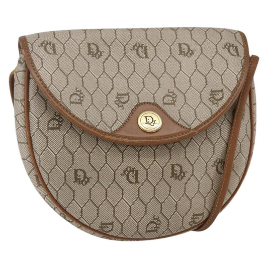 Christian Dior Vintage Honeycomb Flap Crossbody Bag Coated Canvas Beige Canvas Shoulder Bag Bag ()