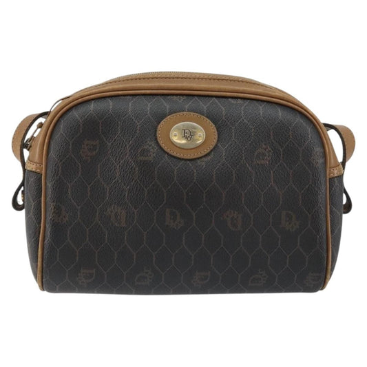 Christian Dior Vintage Honeycomb Shoulder Bag Canvas And Leather Black Canvas Shoulder Bag Bag ()