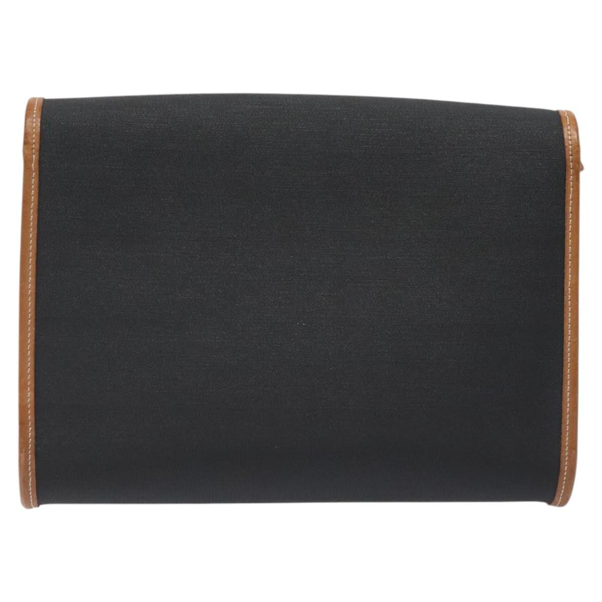 Christian Dior Vintage Flap Crossbody Bag Canvas Black Canvas Shoulder Bag Bag ()