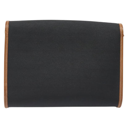 Christian Dior Vintage Flap Crossbody Bag Canvas Black Canvas Shoulder Bag Bag ()