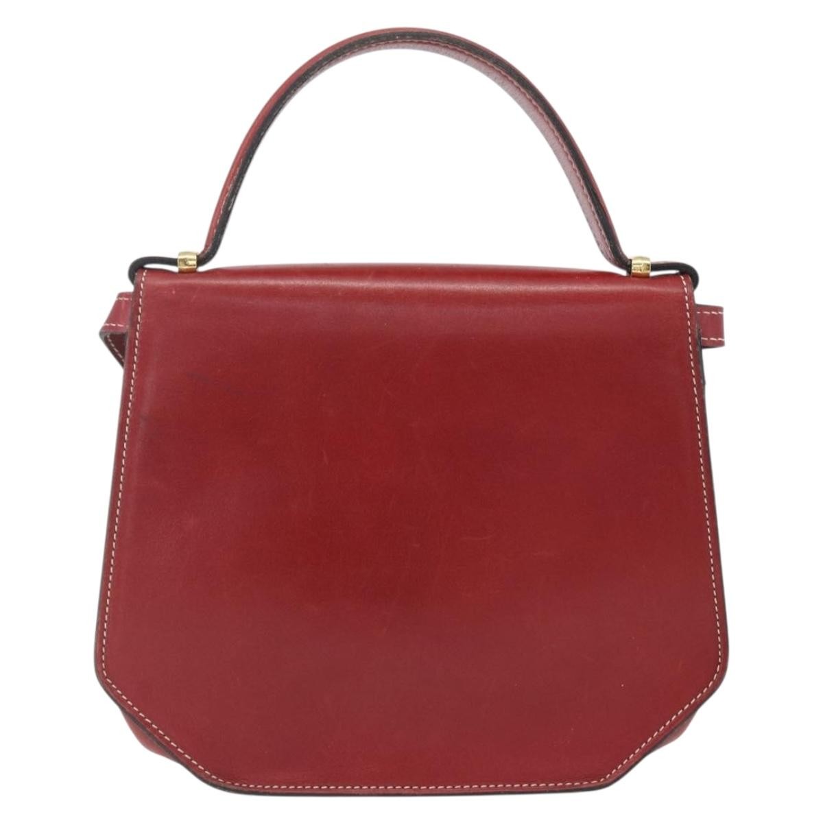 Christian Dior Vintage Handbag Leather Red Leather Handbag ()
