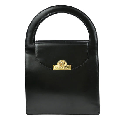 Christian Dior Vintage Handbag Leather Black Leather Handbag ()
