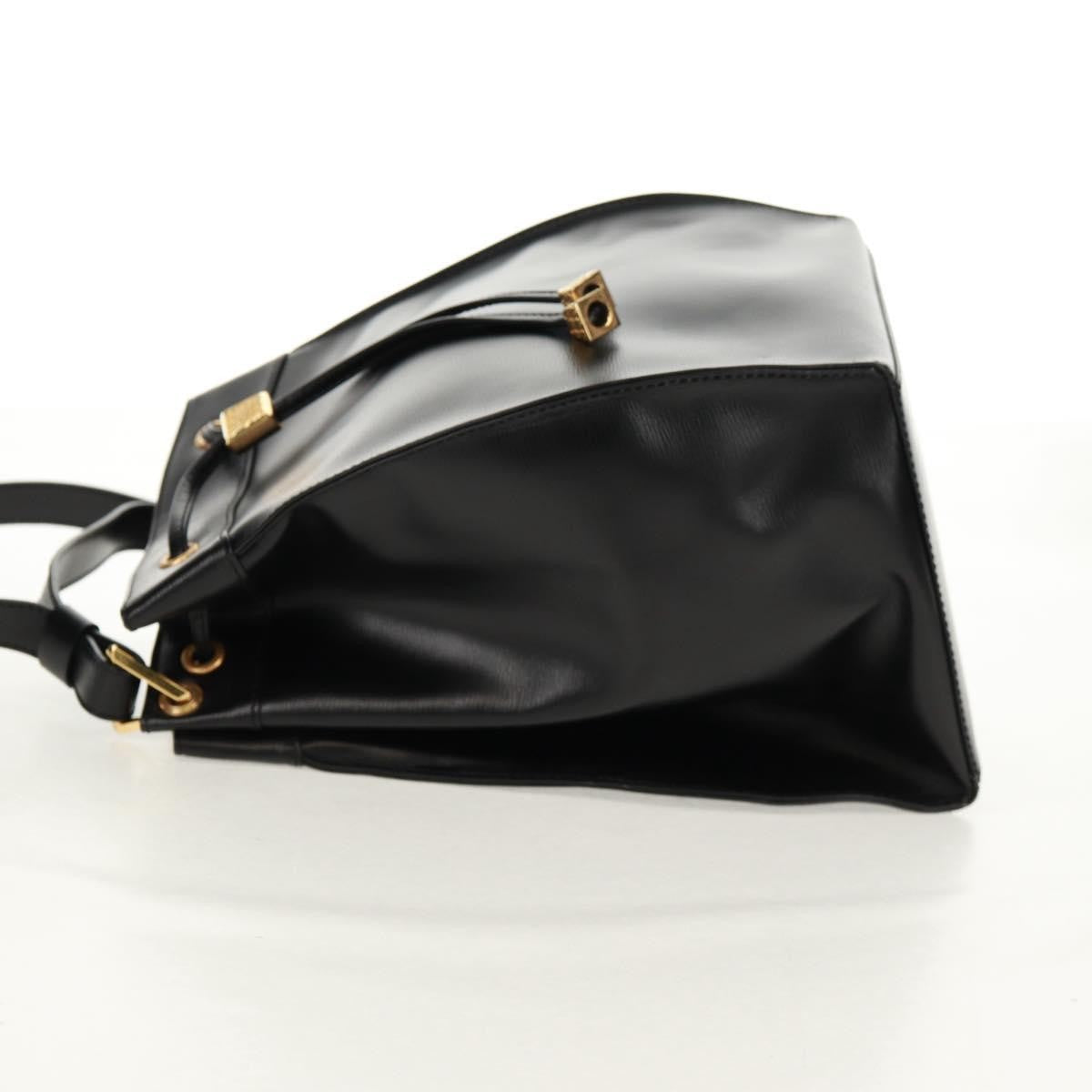 Christian Dior Vintage Shoulder Bag Leather Black Leather Shoulder Bag Bag ()