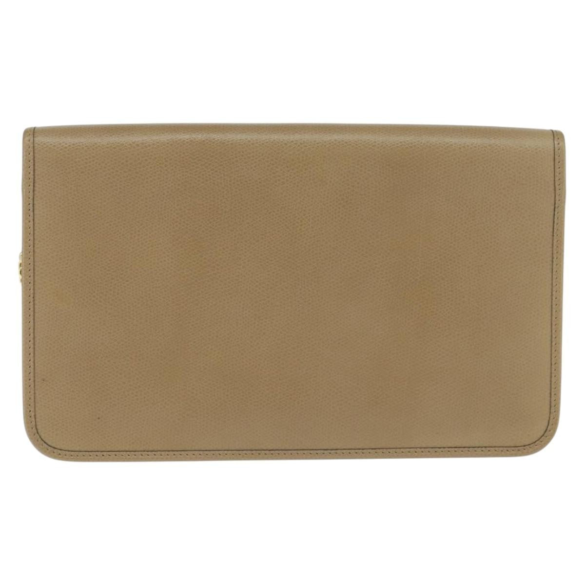 Christian Dior Vintage Chain Flap Shoulder Bag Leather Beige Leather Shoulder Bag Bag ()
