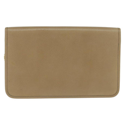 Christian Dior Vintage Chain Flap Shoulder Bag Leather Beige Leather Shoulder Bag Bag ()