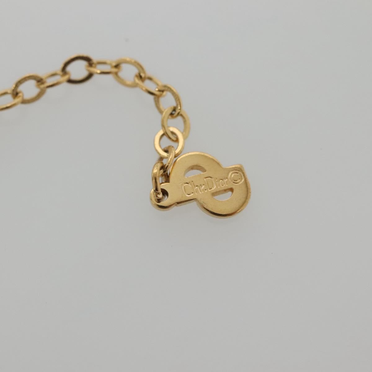 Christian Dior Vintage Logo Round Pendant Necklace Metal Gold Metal Jewelry ()