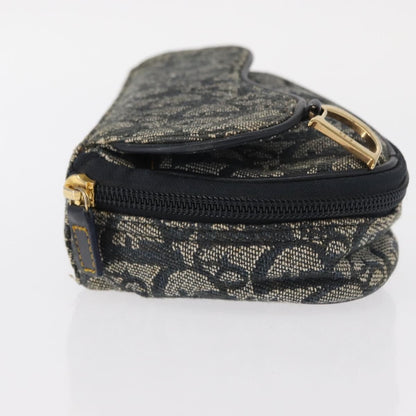 Christian Dior Saddle Zip Pouch Diorissimo Canvas Navy Canvas Clutche & Pouche Bag ()