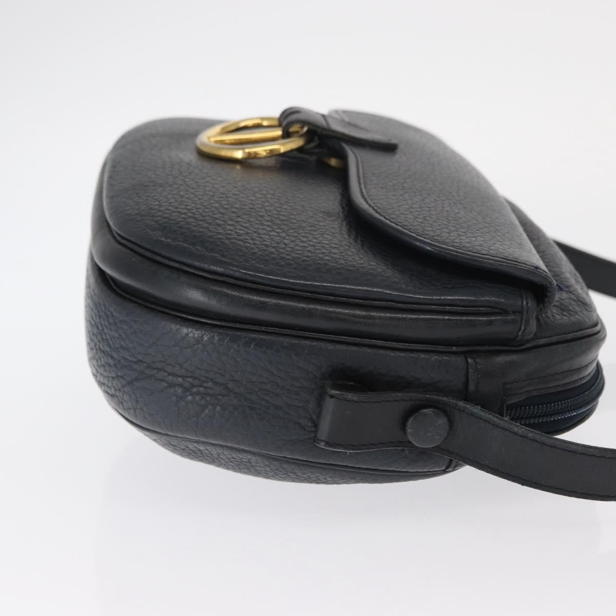 Christian Dior Vintage Shoulder Bag Leather Navy Leather Shoulder Bag Bag ()
