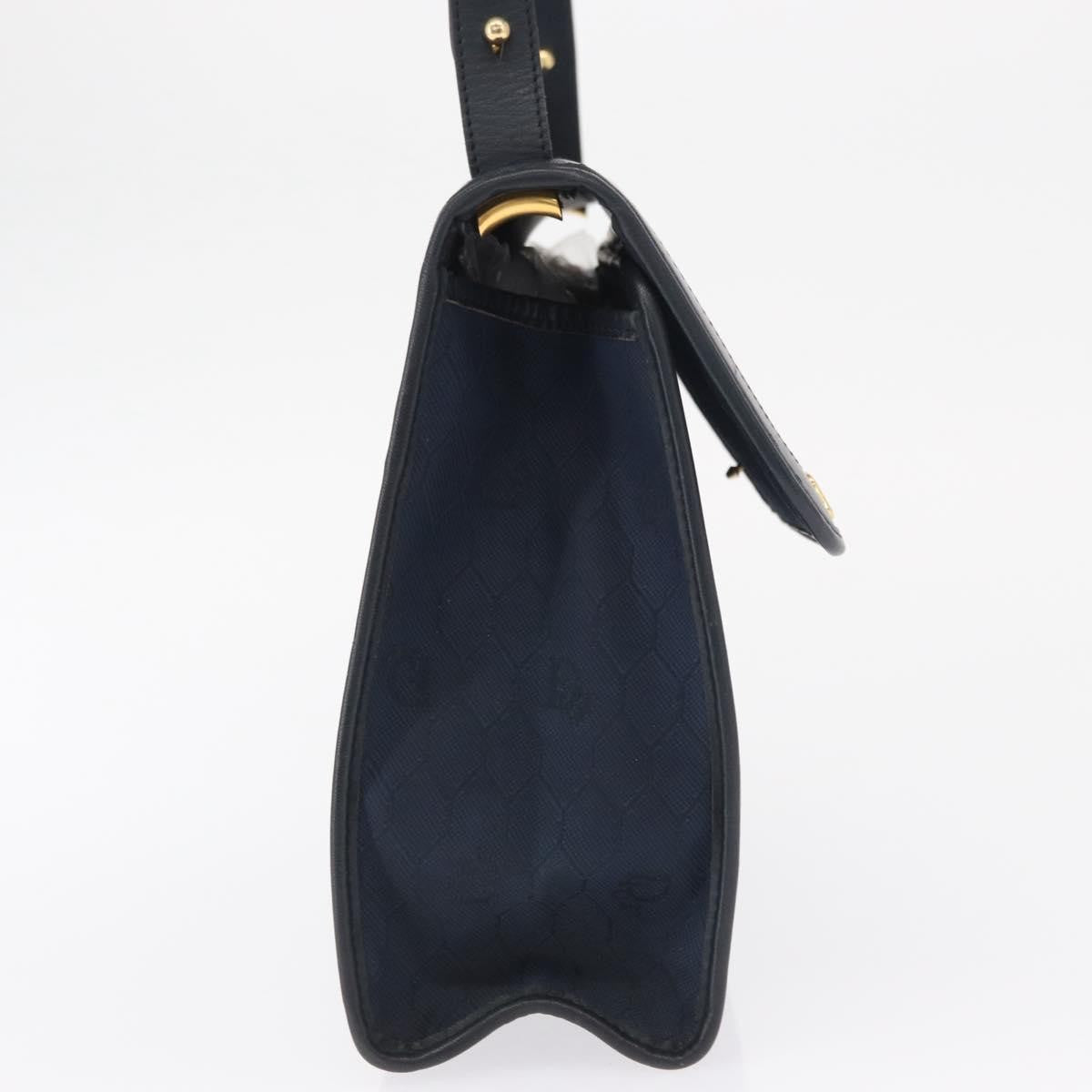 Christian Dior Vintage Honeycomb Shoulder Bag Canvas And Leather Navy Canvas Shoulder Bag Bag ()