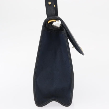Christian Dior Vintage Honeycomb Shoulder Bag Canvas And Leather Navy Canvas Shoulder Bag Bag ()