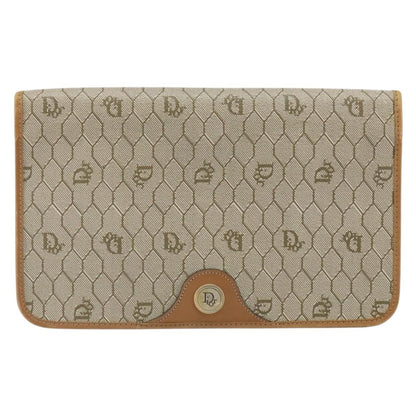 Christian Dior Vintage Honeycomb Clutch Canvas Beige Canvas Clutche & Pouche Bag ()