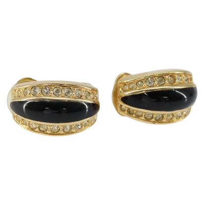 Christian Dior Vintage Clip-On Earrings Metal Gold Metal Earrings Jewelry ()