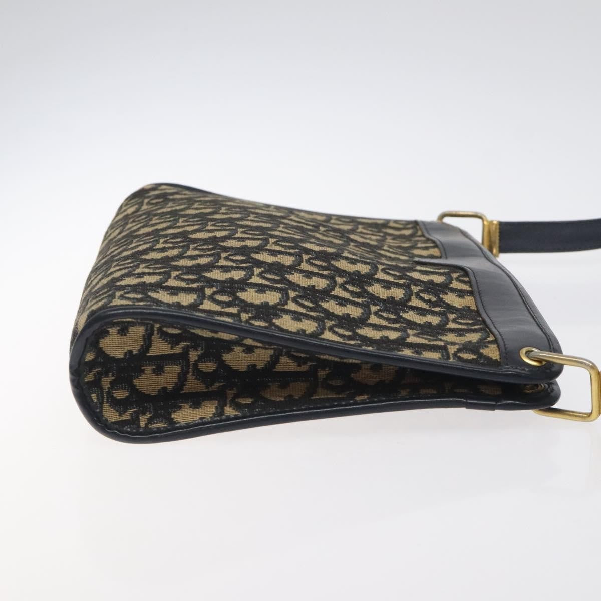 Christian Dior Vintage Trotter Shoulder Bag Canvas Navy Canvas Bag ()