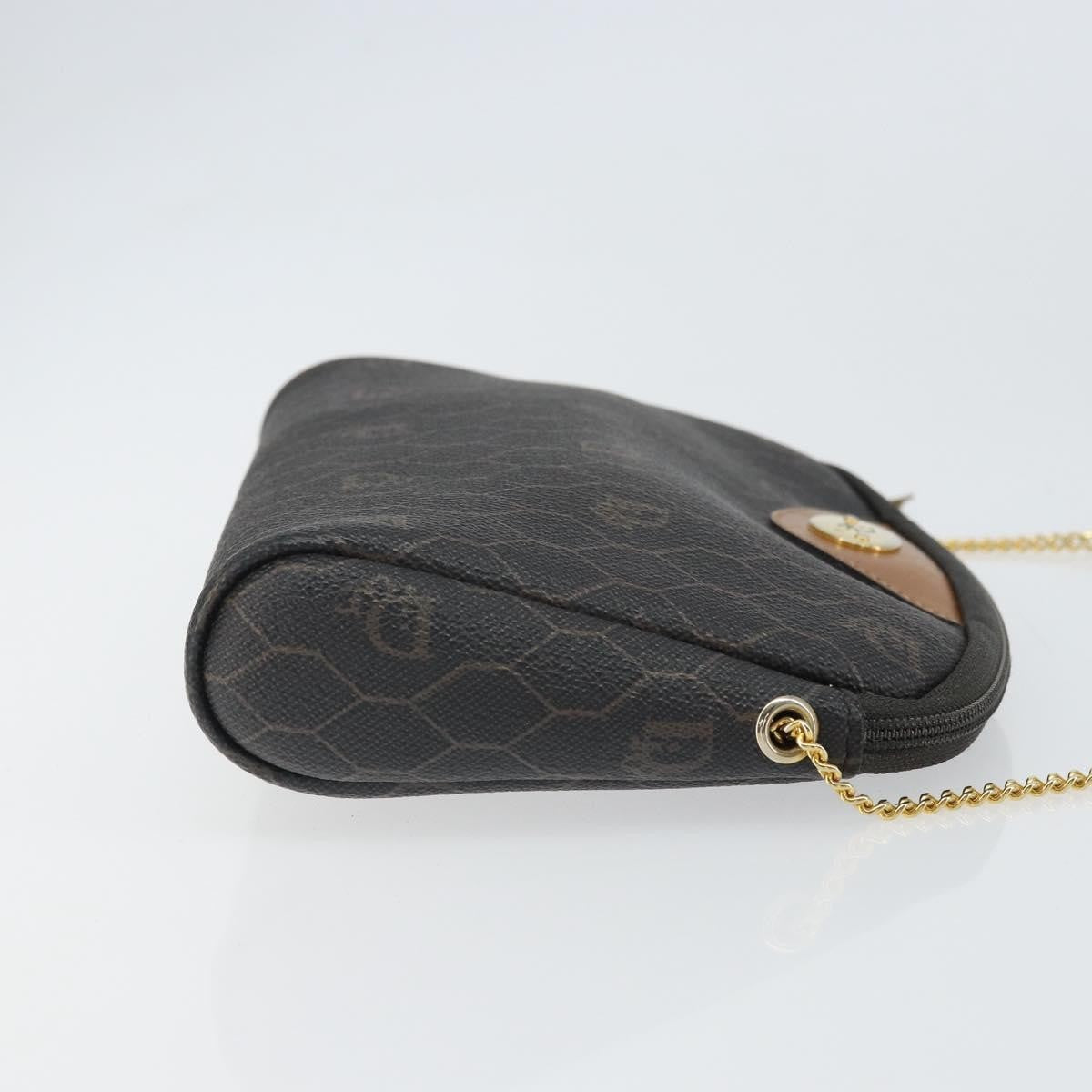 Christian Dior Vintage Honeycomb Chain Canvas Black Canvas Shoulder Bag Bag ()
