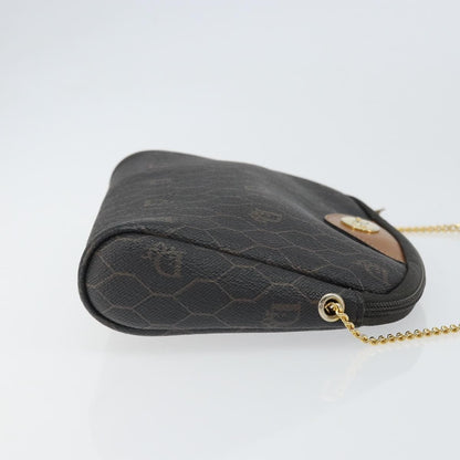 Christian Dior Vintage Honeycomb Chain Canvas Black Canvas Shoulder Bag Bag ()