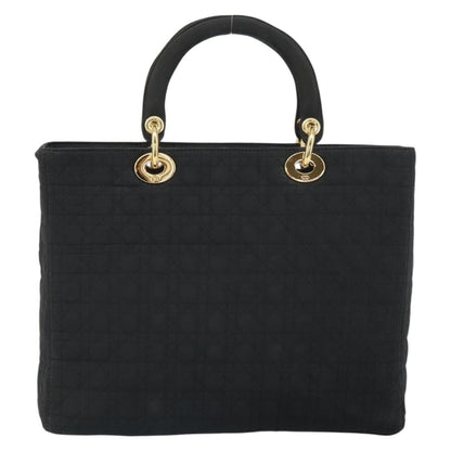 Christian Dior Vintage Lady Dior Bag Cannage Quilt Nylon Black Nylon Handbag ()