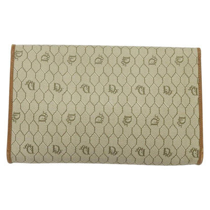 Christian Dior Vintage Honeycomb Chain Canvas Beige Canvas Bag ()