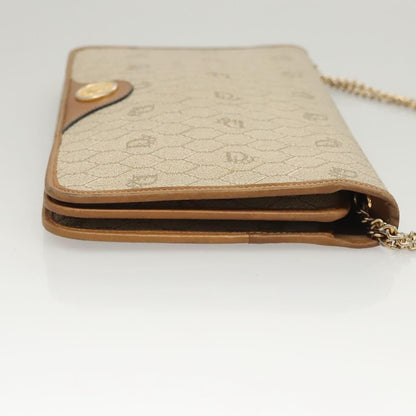 Christian Dior Vintage Honeycomb Chain Canvas Beige Canvas Bag ()