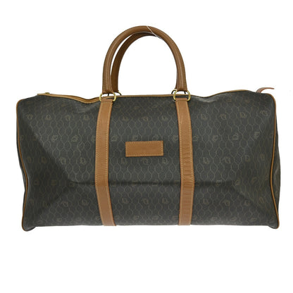 Christian Dior Vintage Honeycomb Boston Bag Canvas And Leather Black Pvc Travel Bag Bag ()