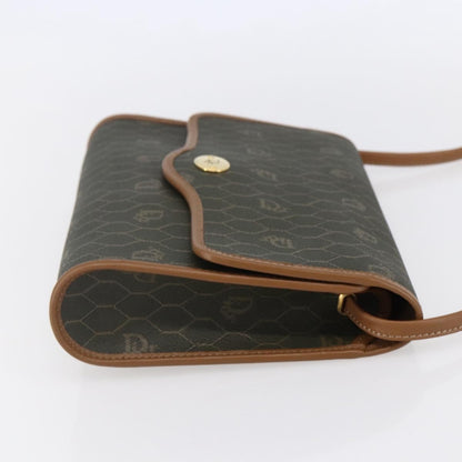 Christian Dior Vintage Honeycomb Flap Crossbody Bag Coated Canvas Khaki Canvas Shoulder Bag Bag ()