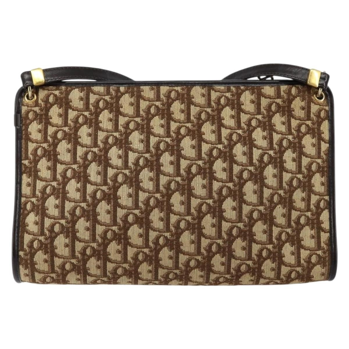 Christian Dior Vintage Trotter Shoulder Bag Canvas Brown Canvas Bag ()