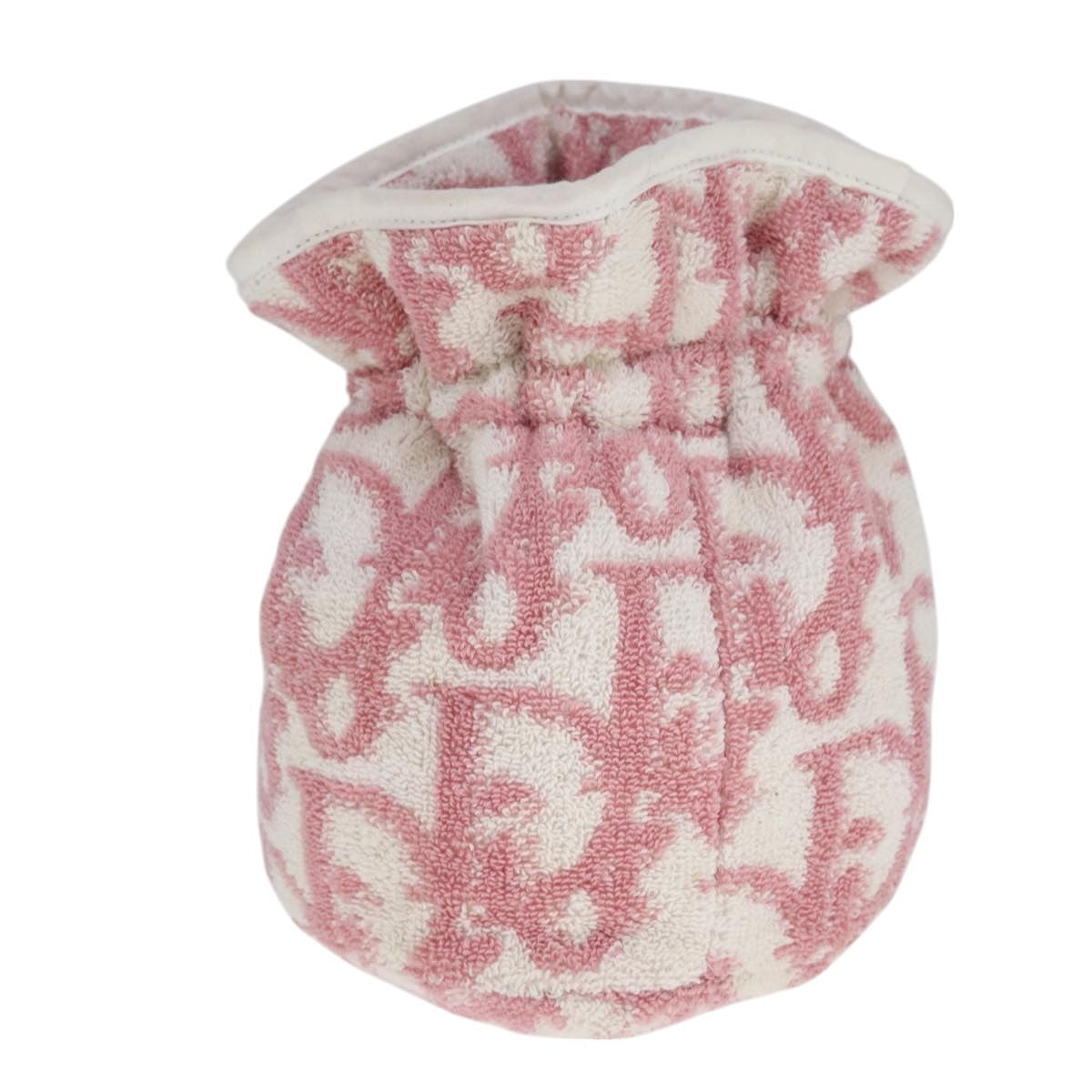 Christian Dior Vintage Trotter Pouch Pile Pink Cotton Clutche & Pouche Bag ()