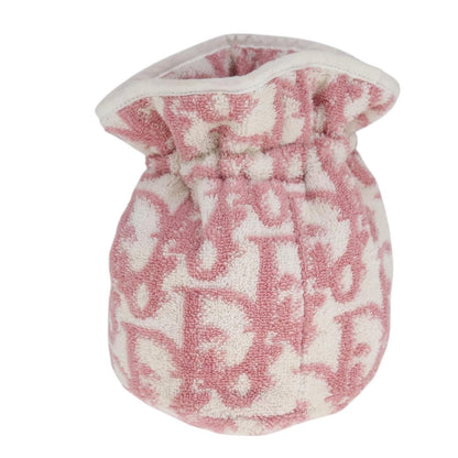 Christian Dior Vintage Trotter Pouch Pile Pink Cotton Clutche & Pouche Bag ()