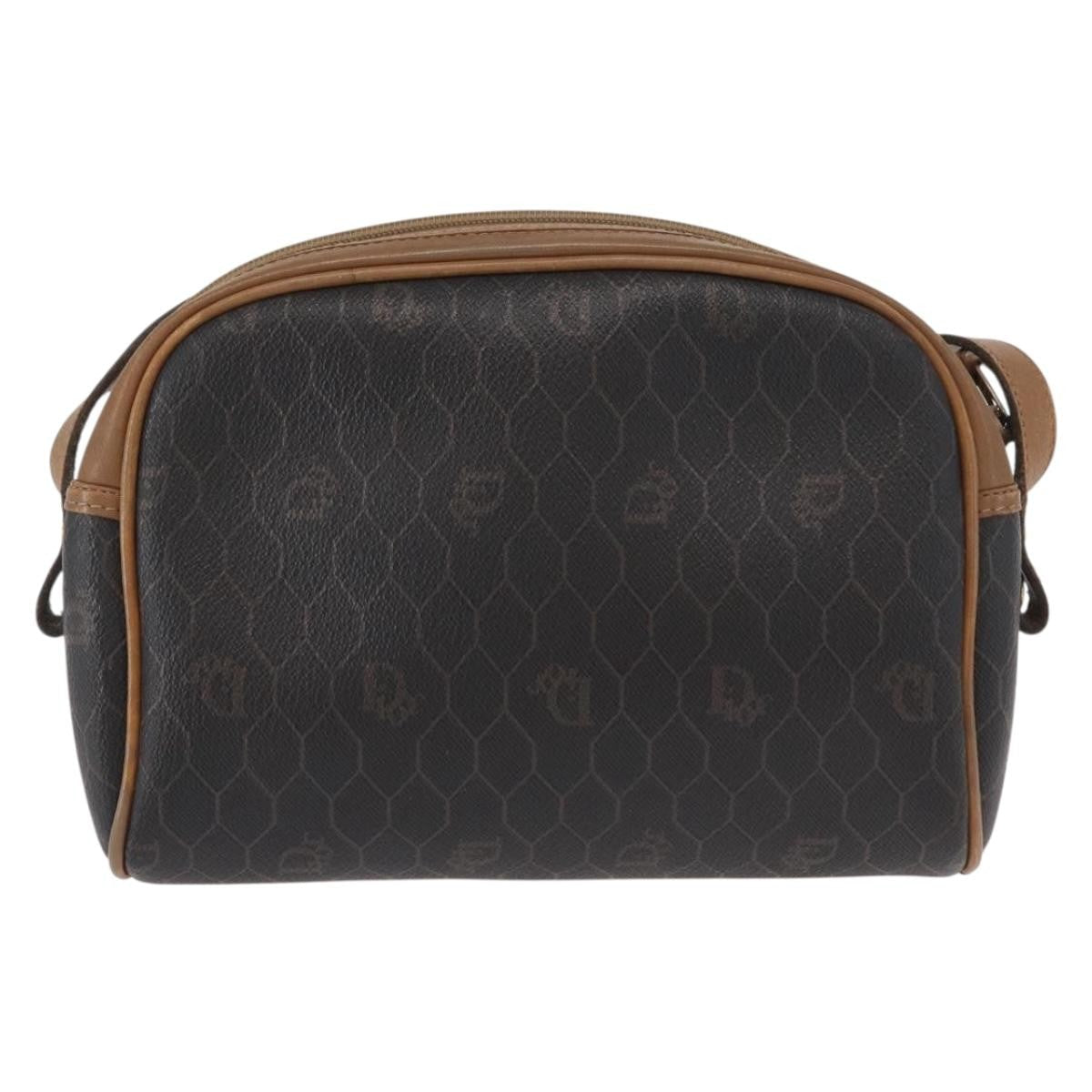 Christian Dior Vintage Honeycomb Shoulder Bag Canvas And Leather Black Canvas Shoulder Bag Bag ()