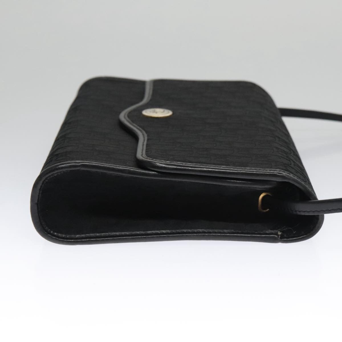 Christian Dior Vintage Trotter Crossbody Bag Diorissimo Coated Canvas Black Canvas Shoulder Bag Bag ()